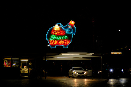 Car wash at night, Rancho Mirage