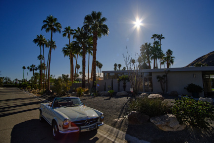 Car in front of a house, Palm Springs