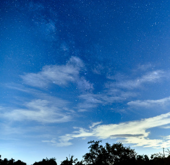 La voie lactée au crépuscule, Dripping Springs, Texas